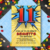 Invitation Superhero 11e anniversaire