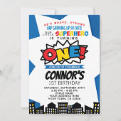 Invitation Superhero 1er Anniversaire (Devant)