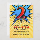 Invitation Superhero 2e anniversaire (Devant)