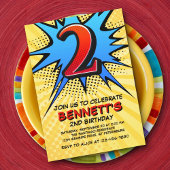 Invitation Superhero 2e anniversaire