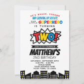 Invitation Superhero 2e Anniversaire (Devant)