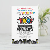 Invitation Superhero 2e Anniversaire (Debout devant)