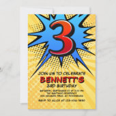 Invitation Superhero 3e anniversaire (Devant)