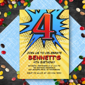Invitation Superhero 4e anniversaire