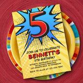 Invitation Superhero 5e anniversaire