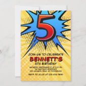 Invitation Superhero 5e anniversaire (Devant)