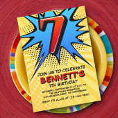 Invitation Superhero 7e anniversaire