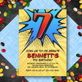 Invitation Superhero 7e anniversaire