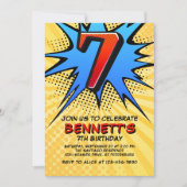 Invitation Superhero 7e anniversaire (Devant)