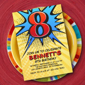 Invitation Superhero 8e anniversaire