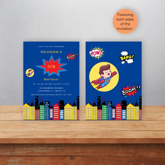 Invitation Superhero âge variable anniversaire de enfant Invi