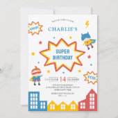 Invitation Superhero Anniversaire de enfant Party (Devant)