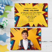 Invitation Superhero Assembler Pop Art Anniversaire Garçons