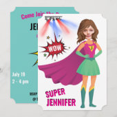 Invitation Superhero Awesome Unique Anniversaire Extraordinai (Devant / Derrière)