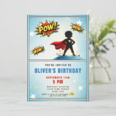 Invitation Superhero Boy Birthday Party (Debout devant)