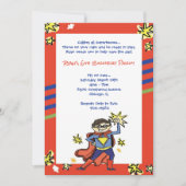Invitation Superhero Boy Brunette Comic Action Hero Party (Devant)