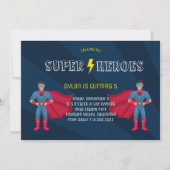 Invitation Superhero Boys Comédie Livre Anniversaire (Devant)