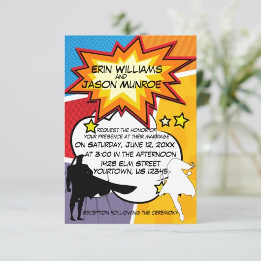 Invitation Superhero Comic Book (Debout devant)