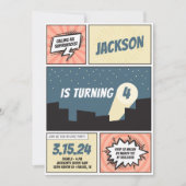 Invitation Superhero Comic Book Boy Birthday (Devant)