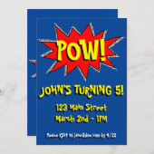 Invitation Superhero Comic Book Modèle d'invitation à thème (Devant / Derrière)