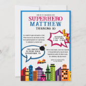 Invitation Superhero Comic Boys Anniversaire (Devant)