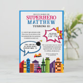 Invitation Superhero Comic Boys Anniversaire (Debout devant)