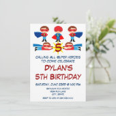 Invitation Superhero Comic Livre caractère Anniversaire Invit (Debout devant)