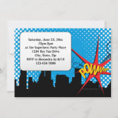 Invitation Superhero Comic Photo Boys 1ère fête d'anniversair (Dos)