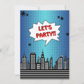 Invitation Superhero Comic Photo N'importe quel âge Anniversa (Dos)