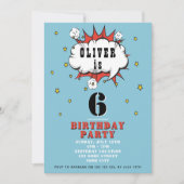 Invitation Superhero Comic Speech Bubble Boy Anniversaire Par (Devant)