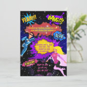 Invitation Superhero, Invitation Anniversaire Twin (Debout devant)