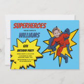 Invitation Superhero Modèle photo Enfants fête d'anniversaire (Devant)