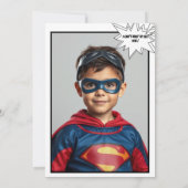 Invitation Superhero Party Comic Book Birthday Photo (Dos)