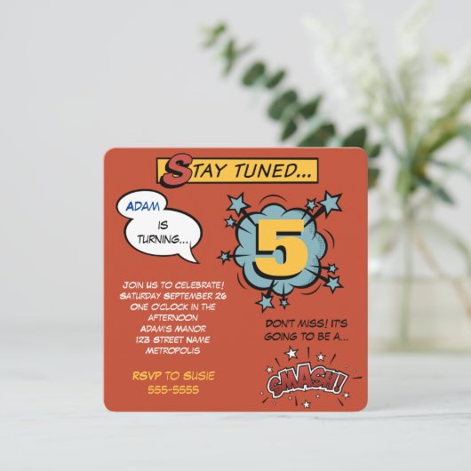 Invitation Superhero Smash ! (Debout devant)