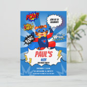 Invitation Superhero Theme Anniversaire de enfant Party (Debout devant)