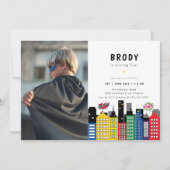 Invitation Superhero Thème Anniversaire Photo (Devant)