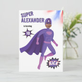 Invitation Superhero unique Extraordinaire garçon Fabuleux an (Debout devant)