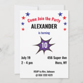 Invitation Superhero unique Extraordinaire garçon Fabuleux an (Dos)