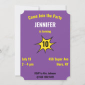 Invitation Superhéros sensationnel Anniversaire stupéfiant Ex (Dos)