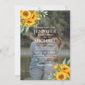 Invitation Superposer photo QR Sunflowers Mariage (Devant)