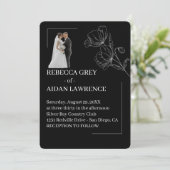 Invitation Superposition de mariage noir et blanc simple mode (Debout devant)