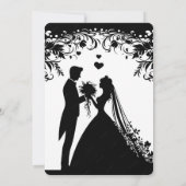 Invitation Superposition de mariage noir et blanc simple mode (Dos)