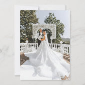 Invitation Superposition de photo de mariage noir blanc class (Dos)
