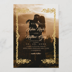 Invitation Superposition de photo de mariage simple