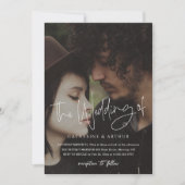 Invitation Superposition de photo de script de mariage (Devant)