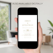 Invitation Superposition de photo de script doré élégant QR A
