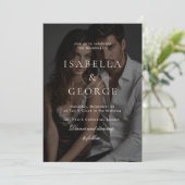 Invitation Superposition de photo d'humeur simple Mariage (Debout devant)