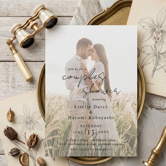 Invitation Superposition de script de photo romantique pour d