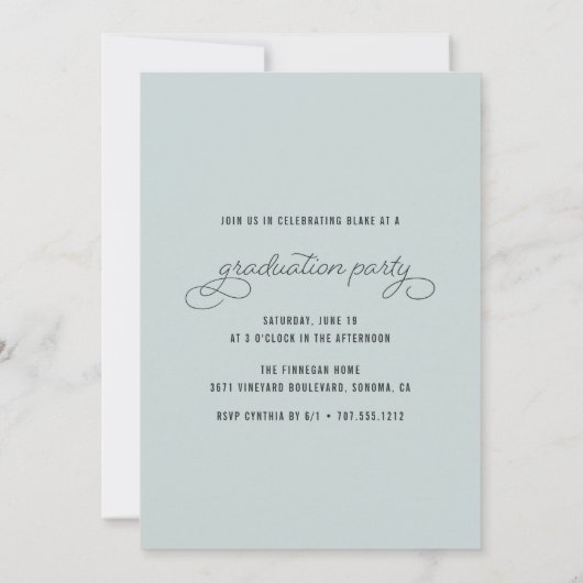 Invitation Superposition de script | Photo Graduation Party (Dos)