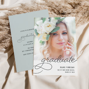 Invitation Superposition de script Photo Graduation Party
